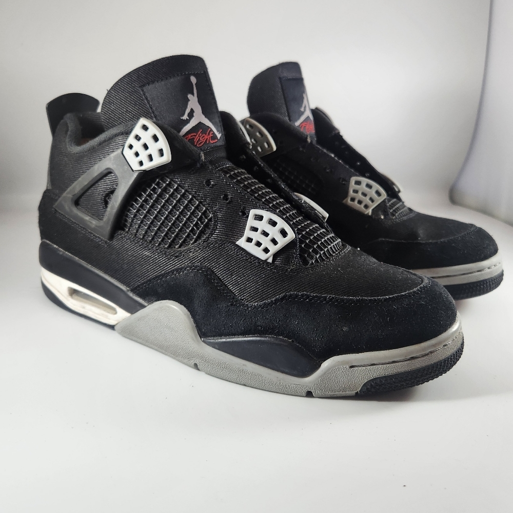 NIKE AIR JORDAN 4 RETRO SE BLACK CANVAS MEN'S SIZE 10